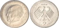 Deutschland 2 DM 2 DM Adenauer 1969 G, Fehlprägung,auf halbem geplatzten Schrötling -