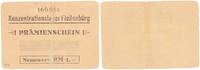 Deutschland / Konzentrationslager Flossenbürg 1 Reichsmark Prämienschein Konzentrationslager Flossenbürg 1 Reichsmark Prämienschein RRRR! -