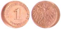 Kaiserreich 1 Pfennig, 1 Pfennig J.10 10-15% dezentriert -