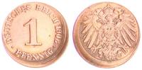 Kaiserreich 1 Pfennig 1 Pfennig J.10 10% dezentriert -
