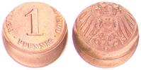 Kaiserreich 1 Pfennig, 1 Pfennig J.10 30% dezentriert -