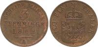 Preußen 3 Pfennig 1/120 Taler Preußen 3 Pfenninge 1862 A König Wilhelm I. Scheidemünze -