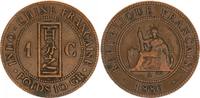 Frankreich - Indochina - Kolonie 1 Cent Republik Frankreich - Indochina 1 Cent 1886 A -