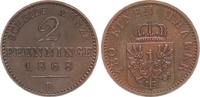 Brandenburg Preußen 2 Pfennig 1/180 Taler Preußen 2 Pfenninge 1868 B König Wilhelm I. Scheidemünze -