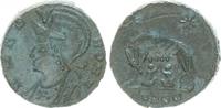 Antike / Römische Kaiserzeit / Urbs Roma Follis Bronze Urbs Roma, Wölfin säugt Zwillinge, Konstantinopel, CONS C -