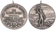 Deutsches / Weimar Silbermedaille Schützenkönig 1926 Weimar Silbermedaille Schützenkönig 01.08.1926 Georg Maass, ss-vz -