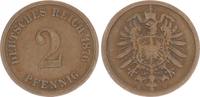 Deutschland / Kaiserreich 2 Pfennig Kaiserreich 2 Pfennig 1876 D - 6 in 1876 nach oben doppelt geprägt -