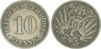 Deutschland / Kaiserreich 10 Pfennig Kaiserreich 10 Pfennig J.13 1900 F Fehlprägung: Stempeldrehung 210° nach rechts -