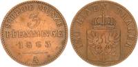 Preußen - Altdeutschland 3 Pfennig 1/120 einen Taler Preußen 3 Pfenninge 1863 A König Wilhelm I. Scheidemünze -