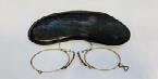 Alte Brille, 12,9g, messing, mit etui -