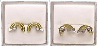 Ohrringe, Gold 585, mit Diamanten, 4g, ca. 1,5cm groß -