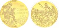 Deutschland - Olympia Medaille Bronzemedaille vergoldet Bronzemedaille Olympiade 1952 Helsinki Finnland - spätere Prägung -