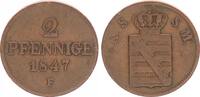 Altdeutschland - Sachsen 2 Pfennig Sachsen 2 Pfennig 1847 F -