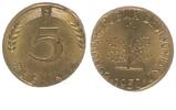 Deutschland 5 Pfennig auf fremdem Schrötling BRD 5 Pfennig 1950 G auf fremdem Schrötling, Eisen Messing plattiert -