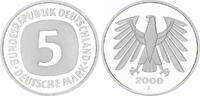 Deutschland / Bundesrepublik 5 Mark 5 DM Kursmünze 2000J TOP-Erhaltung - Seltenes Jahr Polierte Platte (PP, Proof) -