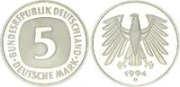 Deutschland / Bundesrepublik 5 Mark 5 DM Kursmünze 1994D TOP-Erhaltung ! Polierte Platte (PP, Proof) -