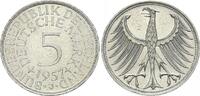 Deutschland BRD 5 Mark 5 DM 1957 J Silber Kursmünze J.387 Heiermann, Silberadler -