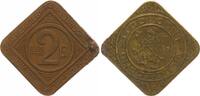 Deutsche Nebengebiete - Gent - Belgien 2 Franken 2 Frank 1915 Gent - offizielles Notgeld Belgien -