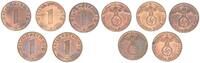 Deutschland / 3.Reich Lot 5x1 Pfennig Lot 5x 1 Pfennig 1937 E J.361 -