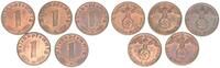 Deutschland / 3.Reich Lot 5x1 Pfennig Lot 5x 1 Pfennig 1937 E J.361 -