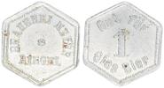 Riegel Wertmarke für 1 Glas Bier Riegel, Wertmarke für 1 Glas Bier -