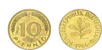 Deutschland 10 Pfennig BRD 10 Pfennig 1966 J prfr. -