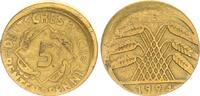Deutschland / Weimar 5 Pfennig Fehlprägung 5 Pfennig 1924 E Fehlprägung 15% dezentriert ohne Riffelrand -