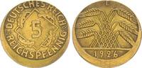 Deutschland / Weimar 5 Pfennig Fehlprägung 5 Pfennig 1926 E Fehlprägung 15% dezentriert ohne Riffelrand seltenes Mzz. -