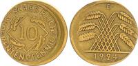 Deutschland / WEIMAR 10 Pfennig Weimar, 10 Pfennig 1924 E, Fehlprägung: 15% dezentriert, ohne Riffelrand -
