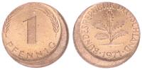 Deutschland 1 Pfennig 15% dezentriert BRD 1 Pfennig 1971 G Fehlprägung: 15% dezentriert -