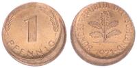 Deutschland 1 Pfennig 15% dezentriert BRD 1 Pfennig 1971 G Fehlprägung: 15% dezentriert -
