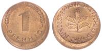 Deutschland 1 Pfennig 15% dezentriert BRD 1 Pfennig 1969 G Fehlprägung: 15% dezentriert -