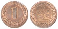 Deutschland 1 Pfennig 10% dezentriert BRD 1 Pfennig 1950 G Fehlprägung: 10% dezentriert -