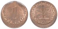 Deutschland 1 Pfennig 10% dezentriert BRD 1 Pfennig 1966 G Fehlprägung: 10% dezentriert -
