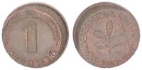 Deutschland 1 Pfennig 15% dezentriert BRD 1 Pfennig 1967 G Fehlprägung: 15% dezentriert -