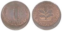 Deutschland 1 Pfennig 15% dezentriert BRD 1 Pfennig 1971 G Fehlprägung: 15% dezentriert -