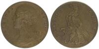 Deutschland /Weimar/ Probeprägung 3 Mark Probe 1925 D Bronze Weimar 3 Mark 1925D Motivprobe in Bronze VS 4 und RS5 neues Design -