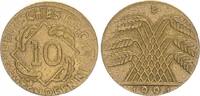 Deutschland / WEIMAR 10 Pfennig Weimar, 10 Pfennig 1924 E, Fehlprägung: auf 5 Pfennig Schrötling geprägt -