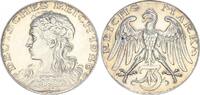 Deutschland /Weimar/ Probeprägung 3 Mark Probe 1926 D Weimar 3 Mark 1926 D (4)Motivpr. in Silber,VS und RS neues Design, vz-st -