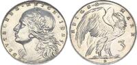 Deutschland /Weimar/ Probeprägung 3 Mark Probe 1925 D Weimar 3 Mark 1925 D Motivpr. in Silber,VS und RS neues Design, vz-st -