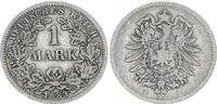 Deutschland / Kaiserreich 1 Mark 1 Mark kleiner Adler J.9 1883 F seltener Jahrgang -