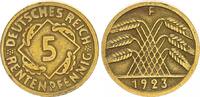Deutschland / Weimar 5 Pfennig 5 Pfennig J.308 1923 F seltenes Jahr/Mzz. -