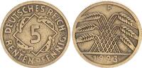 Deutschland / Weimar 5 Pfennig 5 Pfennig J.308 1923 F seltenes Jahr/Mzz. -