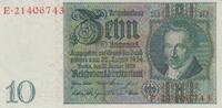 Deutschland 10 Reichsmark Reichsbanknote 10 Reichsmark Banknote 22.01.1929 -