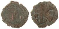 Antike / Mauricius Tiberius Halbollis Byzanz Mauricius Tiberius Bronze Halbfollis J.XX=601/602, -