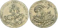 Österreich - Ungarn Talerförmige Medaille Heiliger Georg tötet Drachen, Schiff - geprägte Medaille um 1900 -