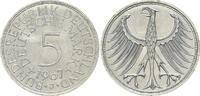 Deutschland - BRD 5 Deutsche Mark 5 DM 1967 J - Heiermann - 5 Mark Silber Adler -