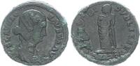 Antike / Römische Kaiserzeit / Fausta Bronze Fausta Bronzemünze Kaiserin frontal mit 2 Kindern -