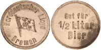Bremen, Norddeutscher Lloyd, Wertmarke zu 1/2 Liter Bier ss-vz kl. Flecken