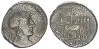 Römische Republik Denar Silber L. Rubrius Dossenus Minerva / / Triumphalquadriga n.r. -